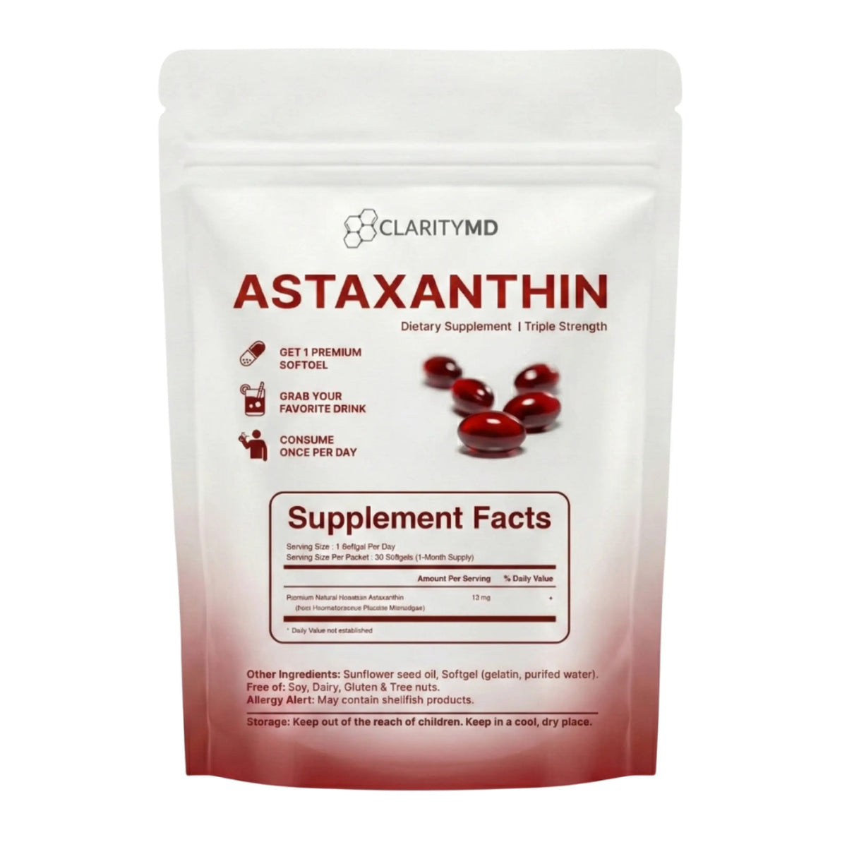 ClarityMD Astaxanthin Softgels - Naturally Protects Your Eye Cells To Restore Sharp, Clear Vision Clarity MD