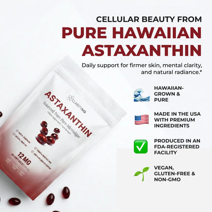 ClarityMD Astaxanthin 12mg Softgels – Full Body & Brain Cellular Protection For Healthy Ageing Clarity MD